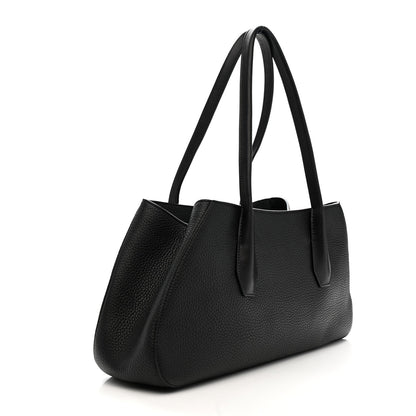 Grained Calfskin Alger Shoulder Bag Black