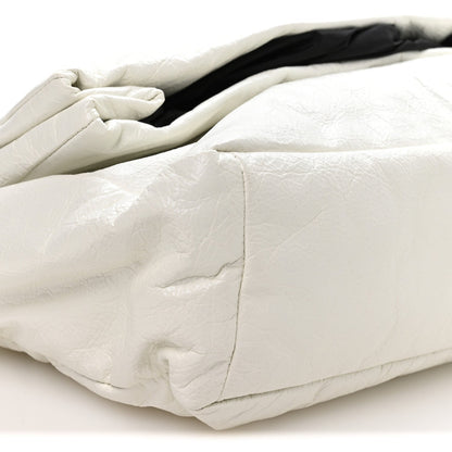 Arena Calfskin Nylon Medium Monaco Chain Shoulder Bag Optic White