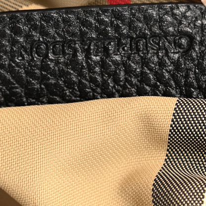 Nylon Grained Calfskin Watson Diaper Bag Black