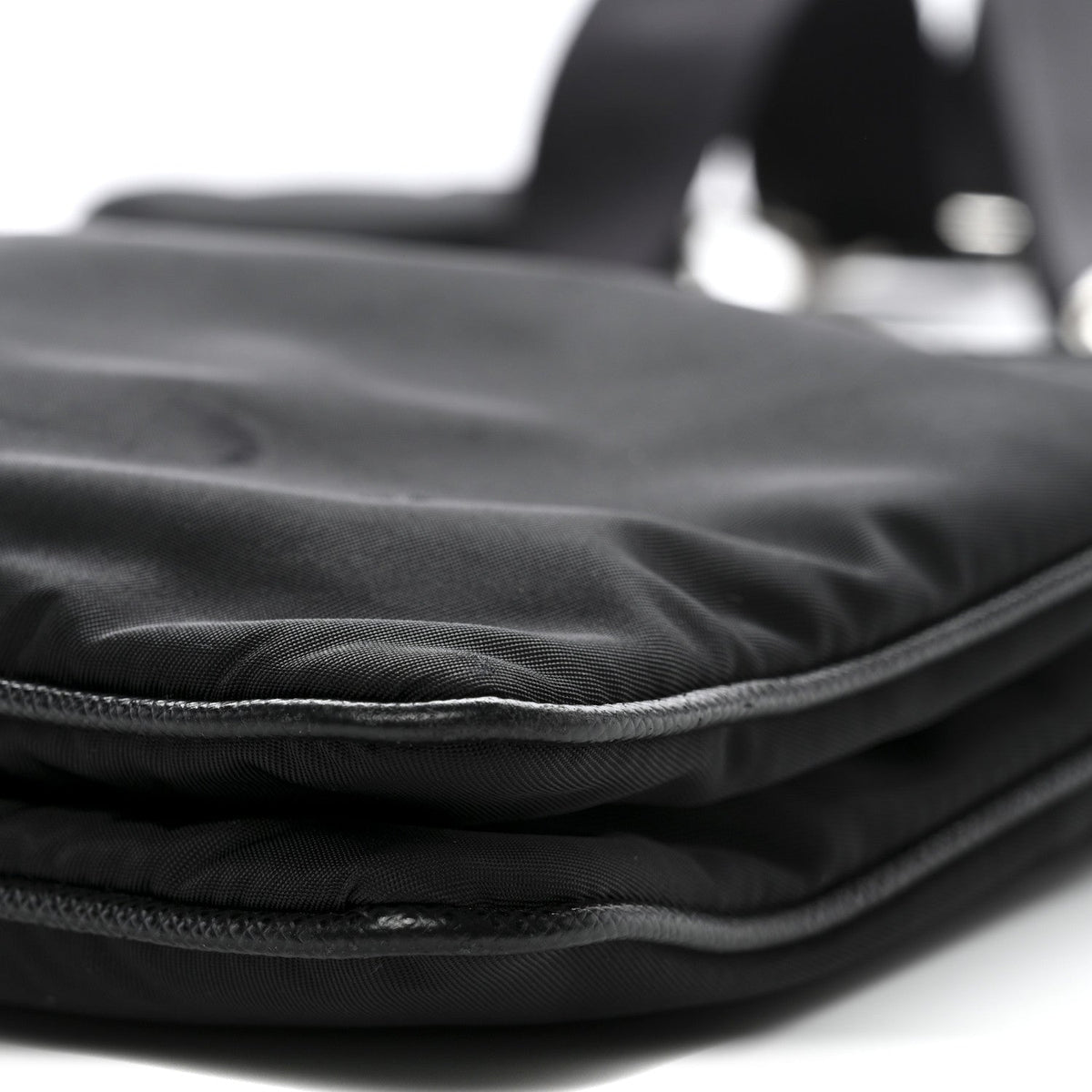 Re-Nylon Saffiano Re-Edition 2000 Double Zip Crossbody Bag Black