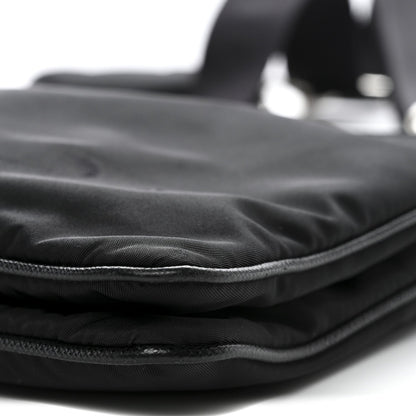 Re-Nylon Saffiano Re-Edition 2000 Double Zip Crossbody Bag Black