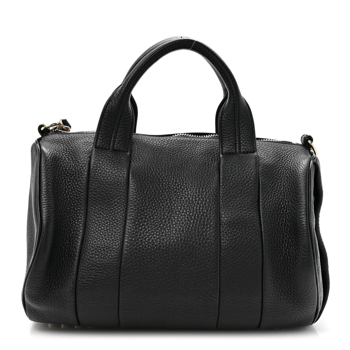 Pebbled Lambskin Rocco Black Pale Gold Hardware