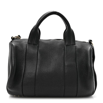 Pebbled Lambskin Rocco Black Pale Gold Hardware