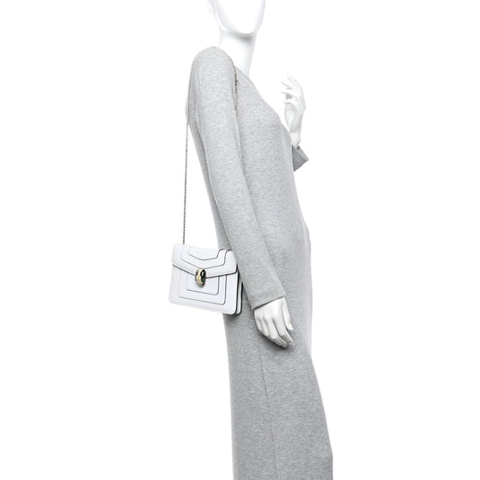 Calfskin Small Serpenti Forever Crossbody Bag White Agate