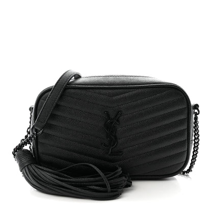 Grain De Poudre Matelasse Monochrome Monogram Mini Lou Camera Bag Black