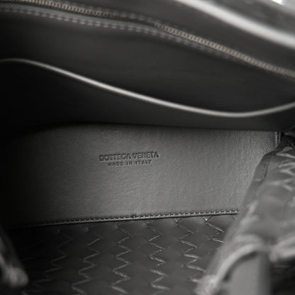 Suede Intrecciato Small Andiamo Shoulder Bag Graphite