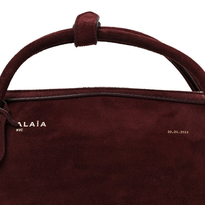 Suede Goatskin Le Teckel Clutch Rouge Grenat