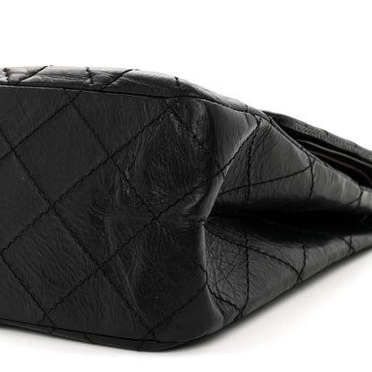 Aged Calfskin Quilted 2.55 Reissue 227 Flap Black