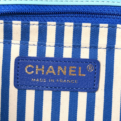 Calfskin Quilted Chevron Envelope Flap Turquoise