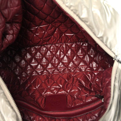 Nylon Quilted Coco Cocoon Reversible Tote Grey