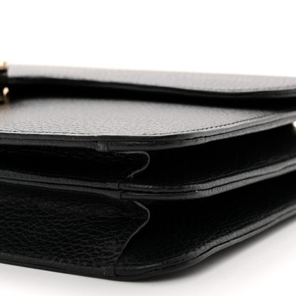 Dollar Calfskin Interlocking G Shoulder Bag Black