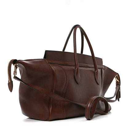 Supple Shiny Lambskin Medium Smiling New Luggage Brick