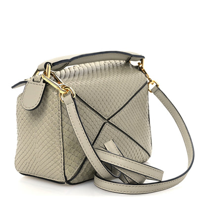 Snakeskin Mini Puzzle Bag Marble Green