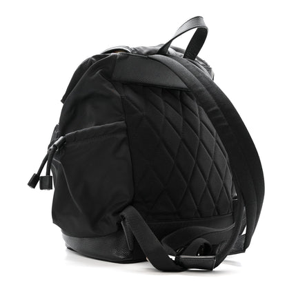 Nylon Grained Calfskin Watson Diaper Bag Black