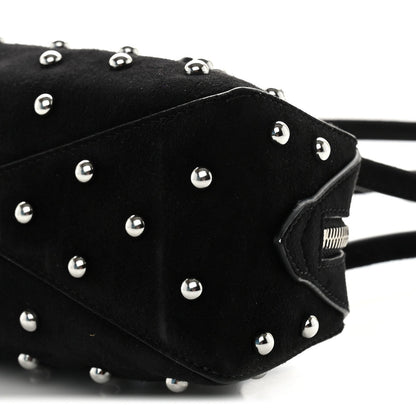 Nubuck Studded Small Le Teckel Bag  Black