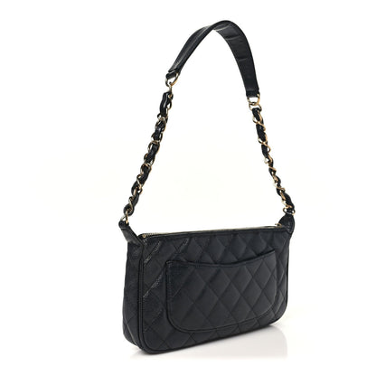 Caviar Quilted CC Shoulder Bag Black