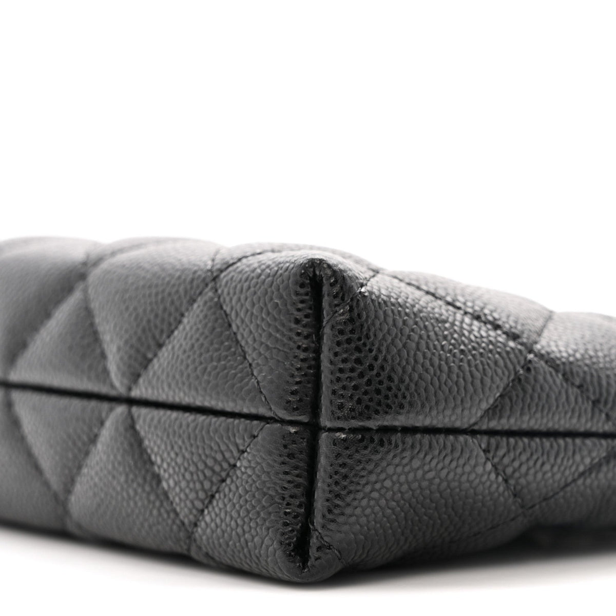 Caviar Quilted Classic Clutch Tote With Chain Black