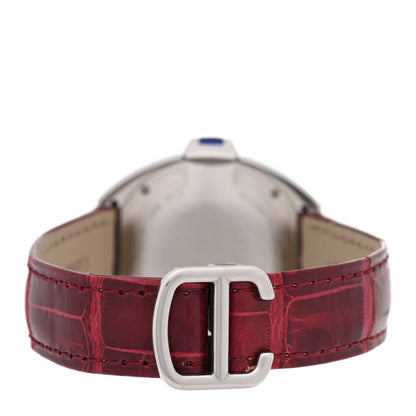 Stainless Steel Alligator 31mm Cle De Cartier Automatic Watch Burgundy