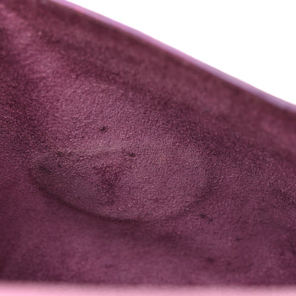 Small Classic Grain Calfskin Small Lily Flap Heather