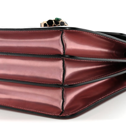 Metallic Calfskin Serpenti Forever Top Handle Rose Quartz