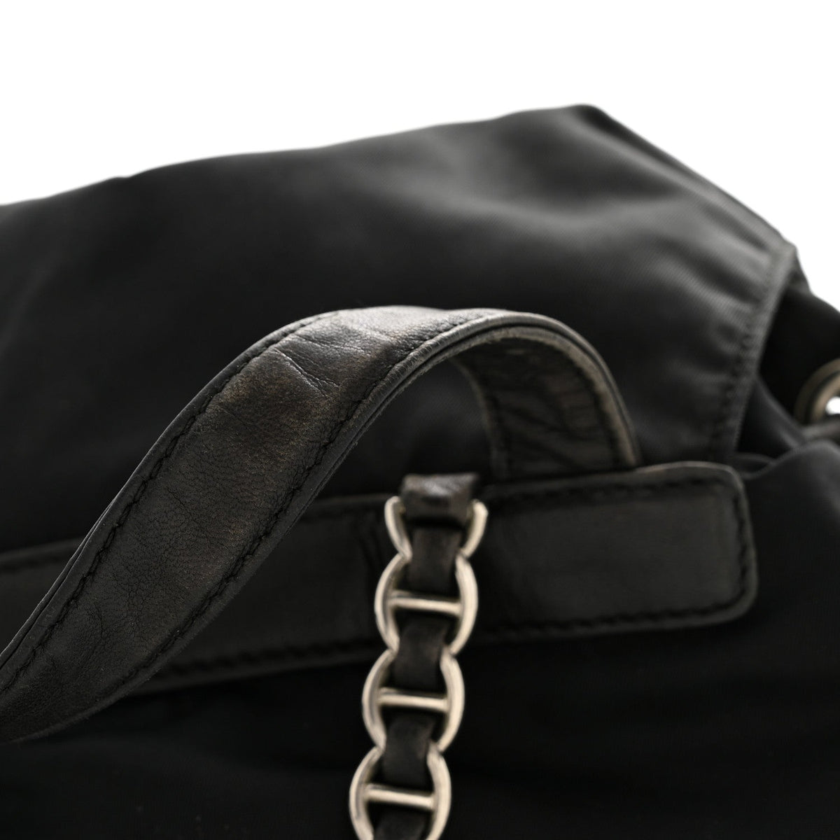 Tessuto Nylon Vela Chain Backpack Black