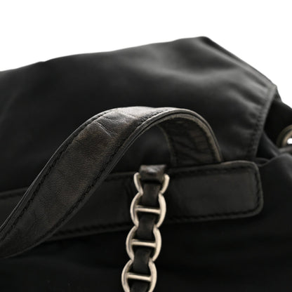 Tessuto Nylon Vela Chain Backpack Black