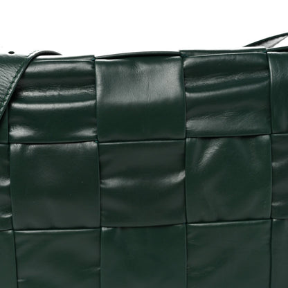 Paper Calfskin Maxi Intreccio Small Cassette Crossbody Bag Raintree