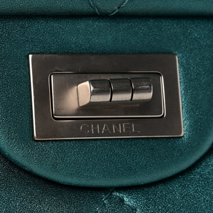 Metallic Calfskin Quilted 2.55 Reissue Flap 227 Turquoise