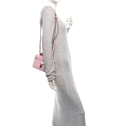 Ostrich Vanity Chain Pouch Pink