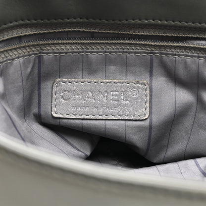 Lambskin Studded CC East West Flap Grey