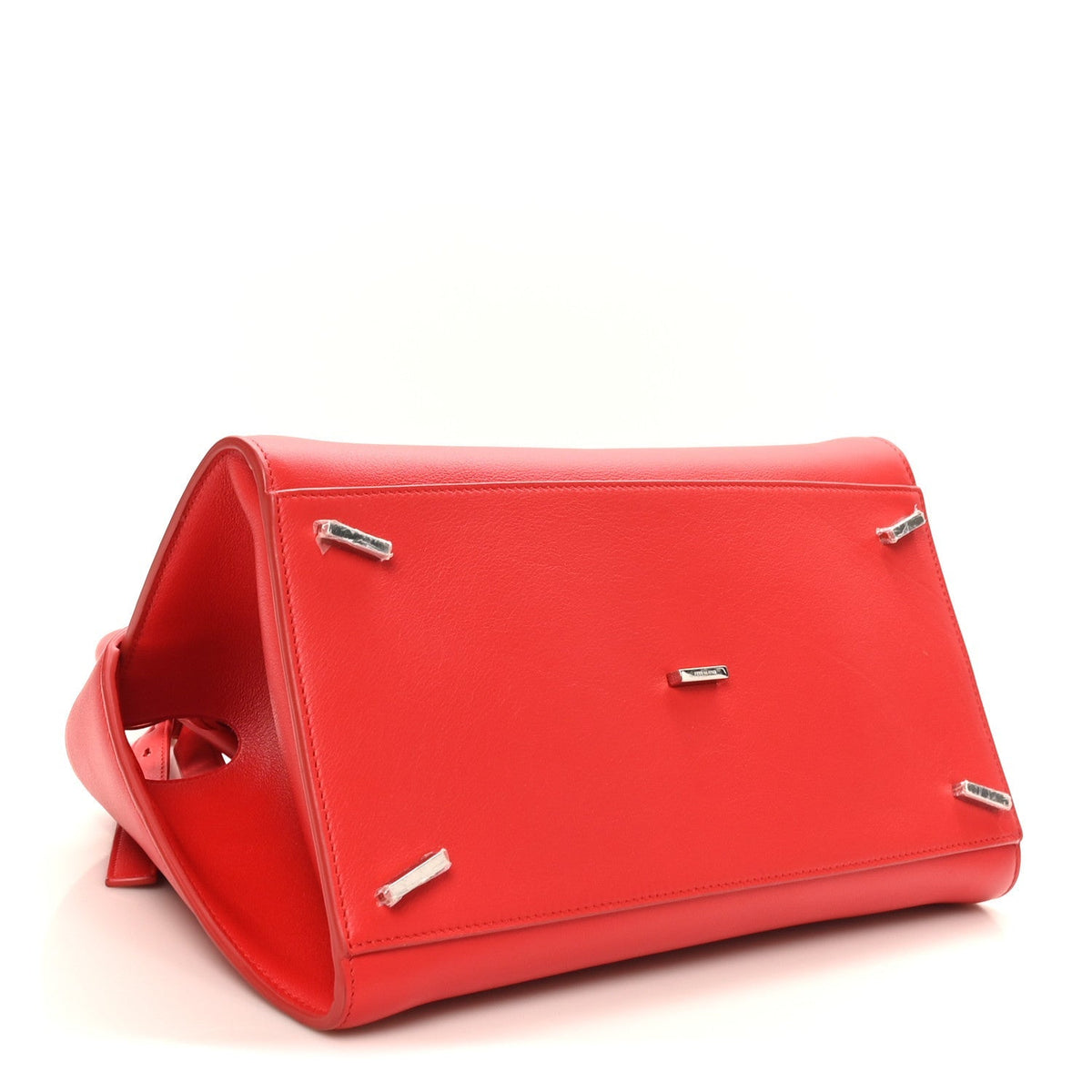 Natural Grain Calfskin Medium Hug Bag Flame Red