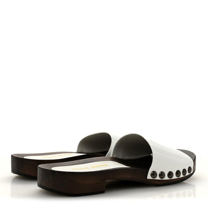 Vernice Logo Slide Clogs 36 White