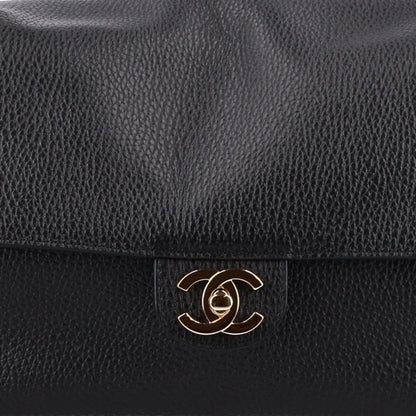 Grained Calfskin Small Souplissimo Maxi Flap Black