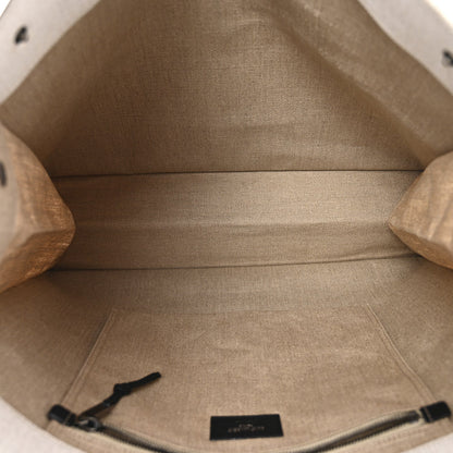 Linen Calfskin Rive Gauche Tote Greggio Natural