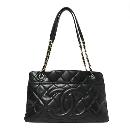 Caviar Quilted Timeless CC Soft Tote Black