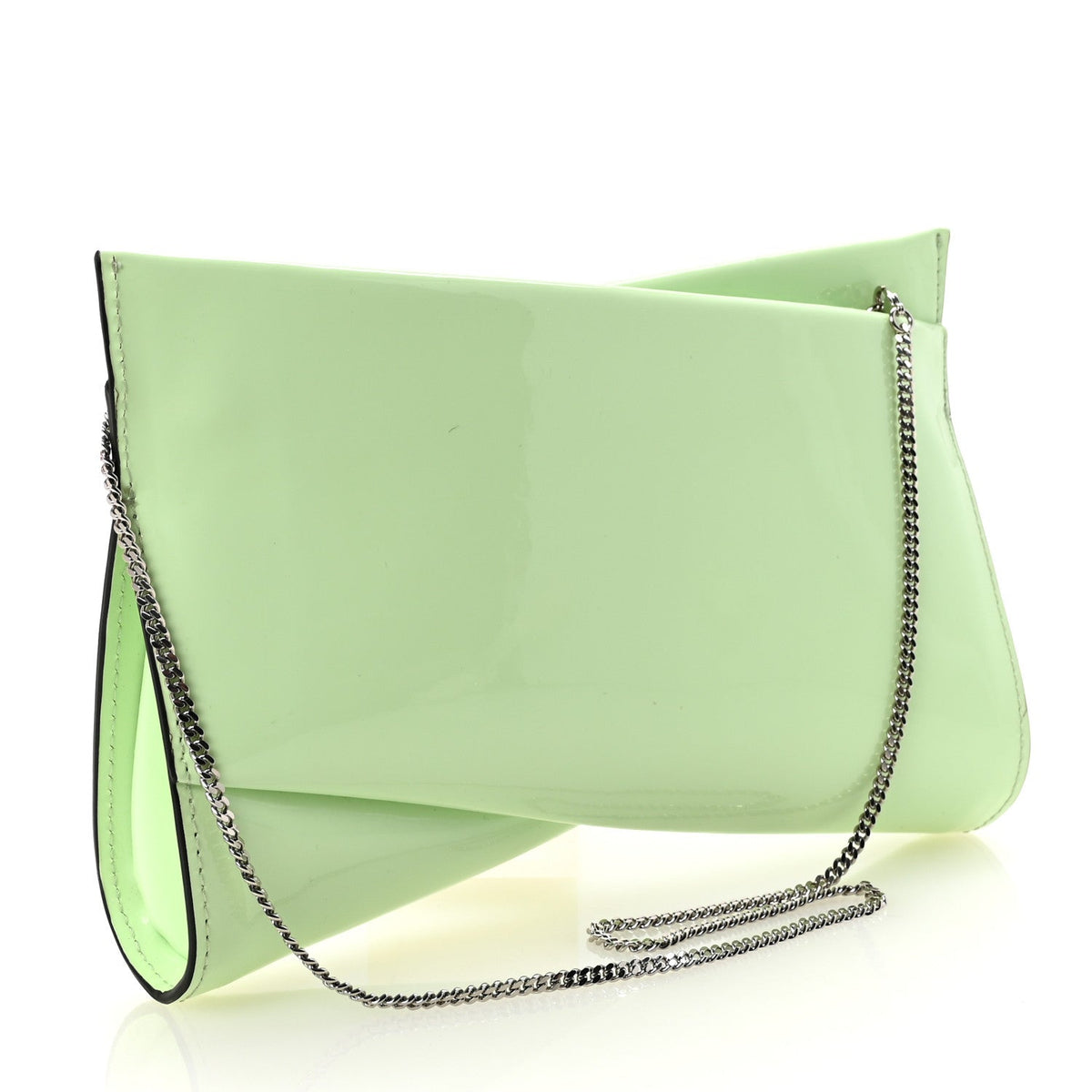 Patent Psychic Loubitwist Clutch Studio Green