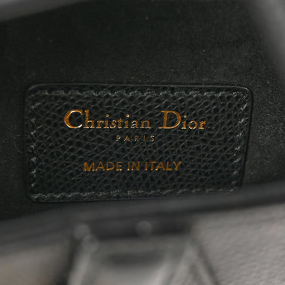 Grained Calfskin Mini Saddle Bag Black