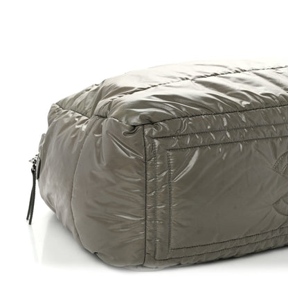 Nylon Quilted Coco Cocoon Reversible Tote Grey