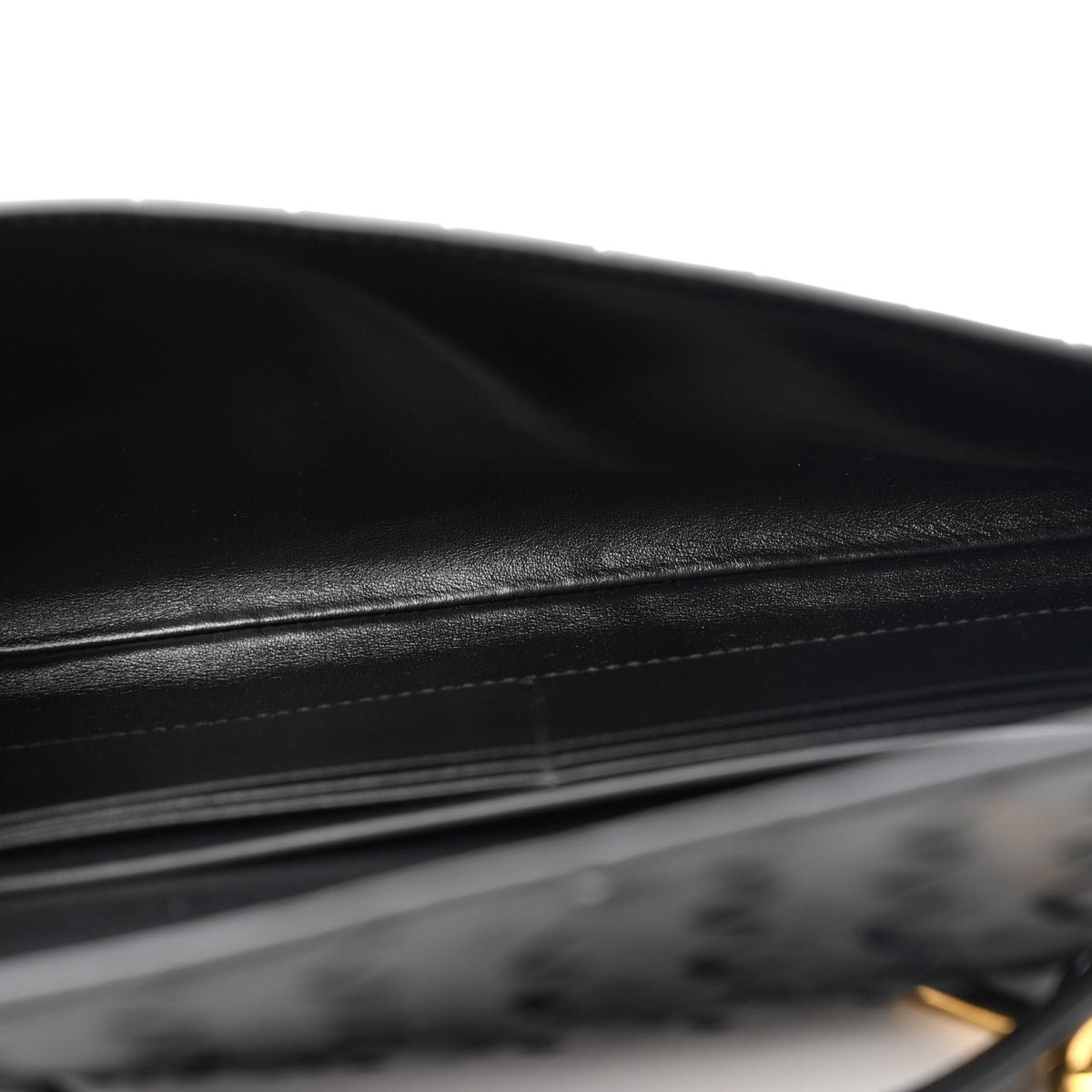 Nappa Intrecciato Long Andiamo Top Handle Clutch Black