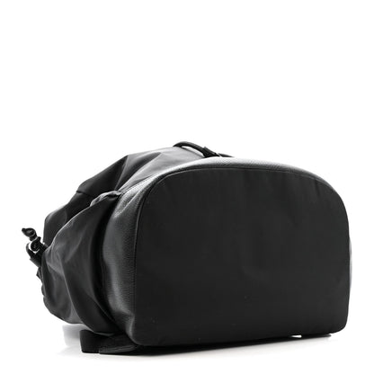 Nylon Grained Calfskin Watson Diaper Bag Black