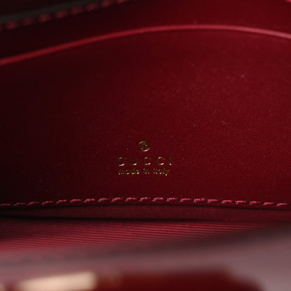 Shiny Calfskin Small Bamboo Night Bag Rosso Ancora