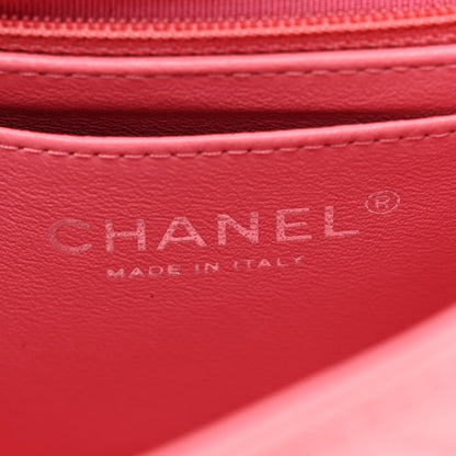 Lambskin Quilted Mini Rectangular Flap Pink