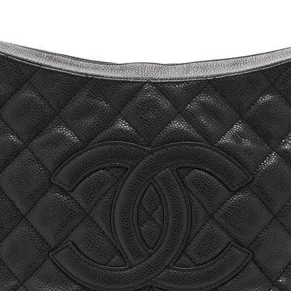 Caviar Quilted Timeless CC Shoulder Bag Black