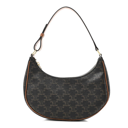 Triomphe Canvas Calfskin Ava Shoulder Bag Tan