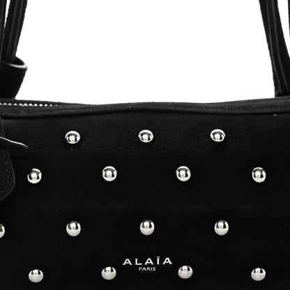 Nubuck Studded Small Le Teckel Bag  Black