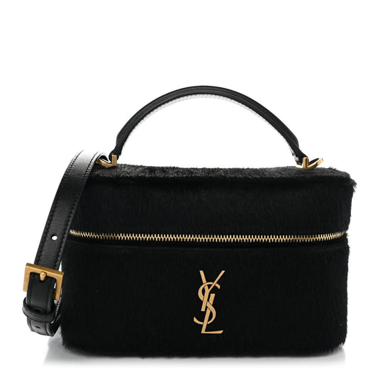 Pony Hair Mini Gaby Vanity Case Black