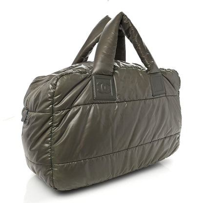 Nylon Quilted Coco Cocoon Reversible Tote Grey