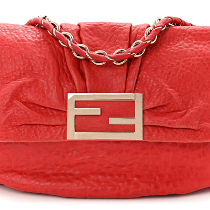 Crinkled Lambskin Mia Shoulder Flap Red