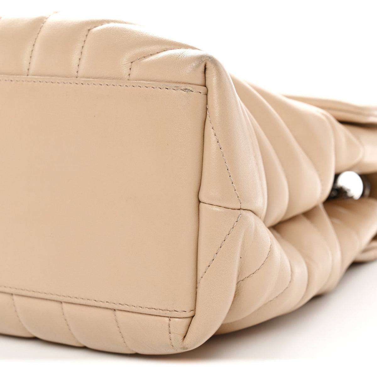 Calfskin Y Quilted Monogram Medium Loulou Chain Satchel Nude Powder