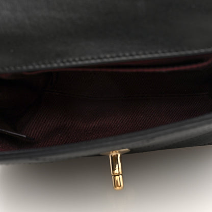 Calfskin Chevron Stitched Coco Waist Bag Black